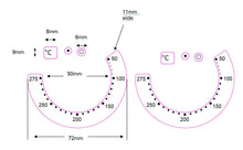 Load image into Gallery viewer, OVEN TEMPERATURE MARKINGS 50-275