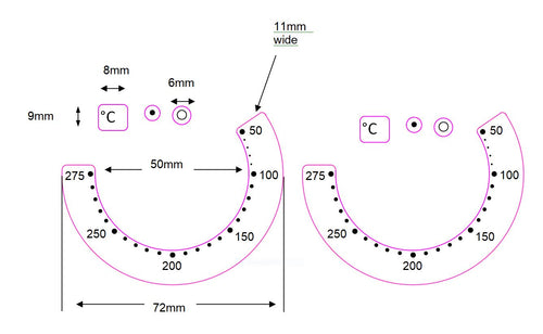 OVEN TEMPERATURE MARKINGS 50-275